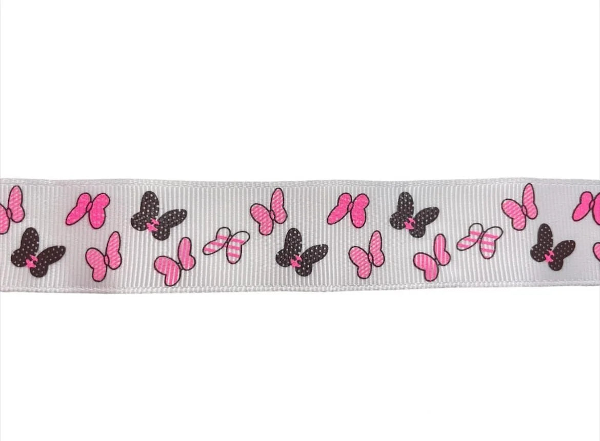 Sonde clip, vlinders wit.